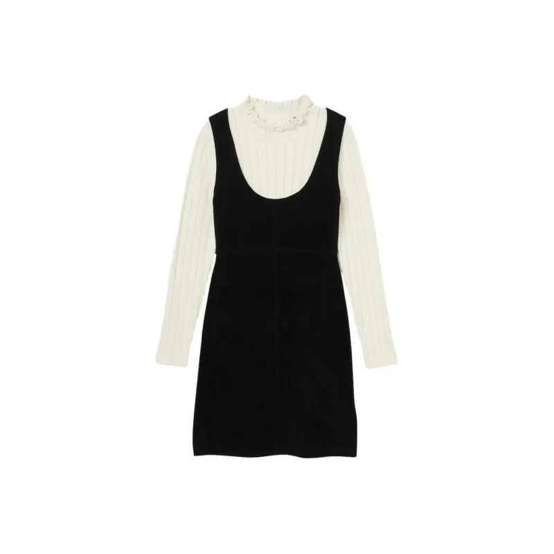 Sandro Layered Knitted Pinafore Dress-0