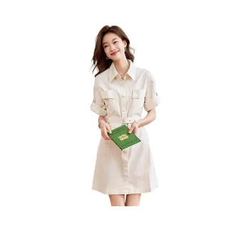 Mo Han Yi Mei Short Sleeved Dresses Women's White