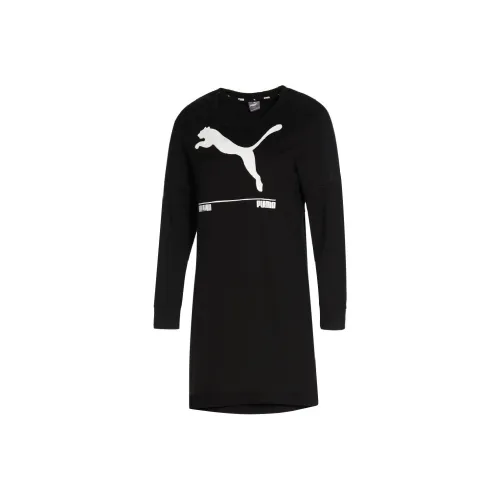 PUMA Long Sleeved Dresses Women's Black