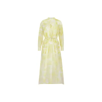 DIOR Dioriviera Collection SS24 Long Sleeved Dress Women's Lemon Yellow