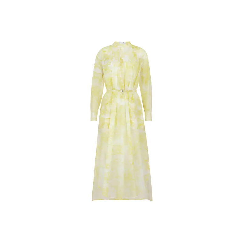 DIOR Dioriviera Collection SS24 Long Sleeved Dress Women's Lemon Yellow-0