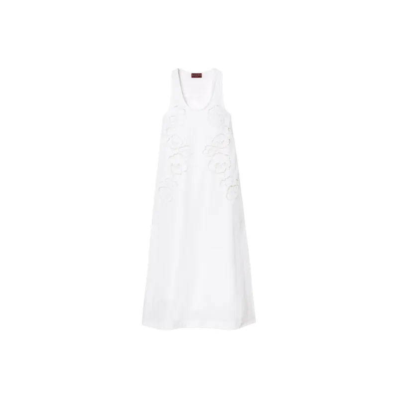 GUCCI Sleeveless Dress Women's White-0
