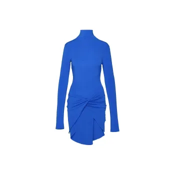 OFF WHITE Long Sleeved Dress, Slim Fit Women's Blue
