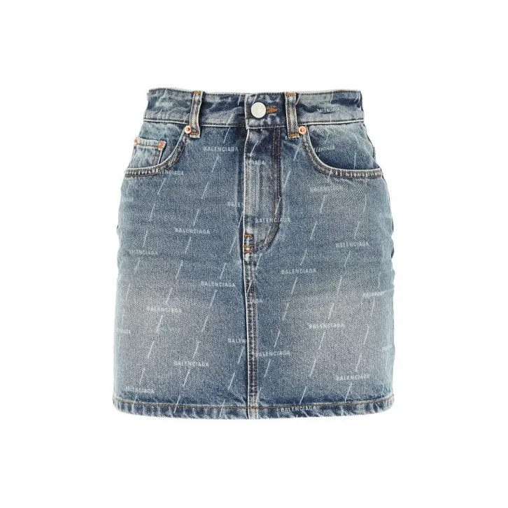 Balenciaga Mini 5 Pocket Skirt 'Authentic Dark Blue'-0
