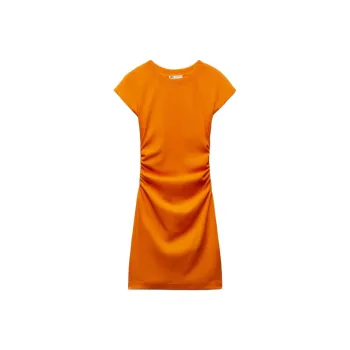ZARA Short-Sleeved Dresses Women's Orange