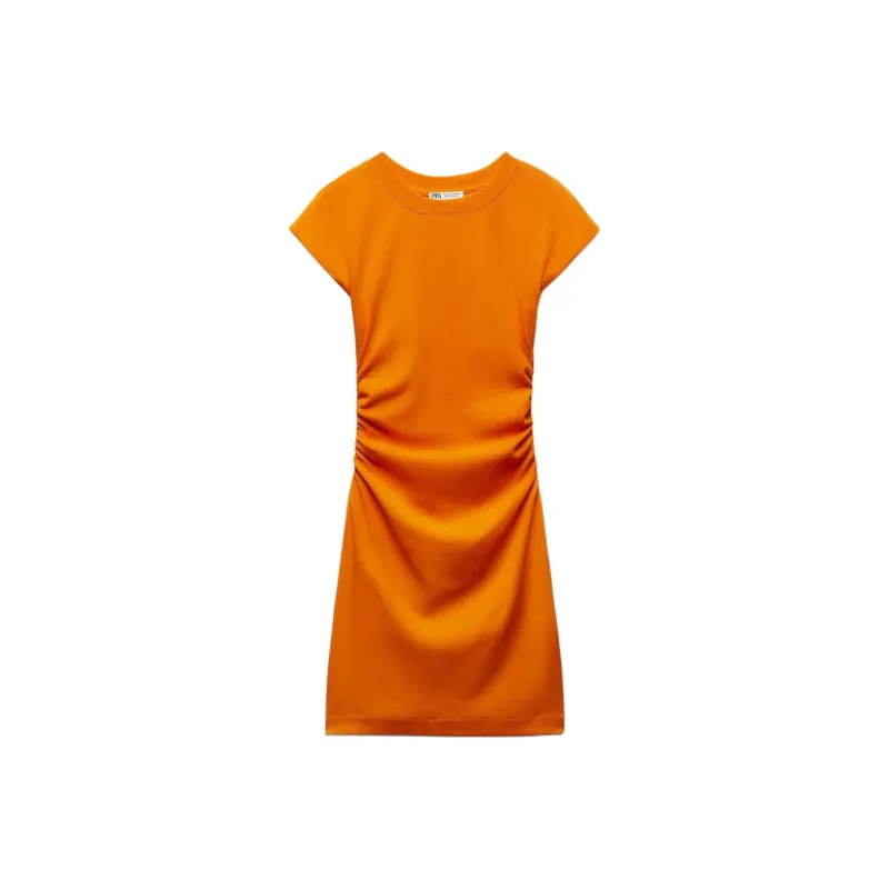 ZARA Short-Sleeved Dresses Women's Orange-0
