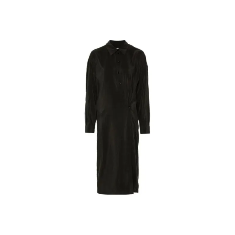 Lemaire Straight Collar Twisted Dress 'Dark Espresso'-0