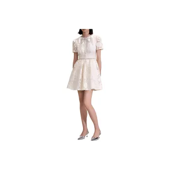 Self portrait Short Sleeved Dress Women's Cream