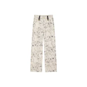 Garbege Jeans Women's White Flower