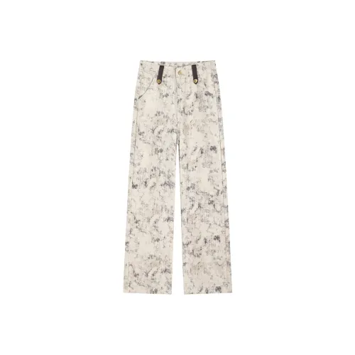Garbege Jeans Women's White Flower