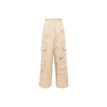 MIRA MIKATI Embroidered Cotton Cargo Trousers