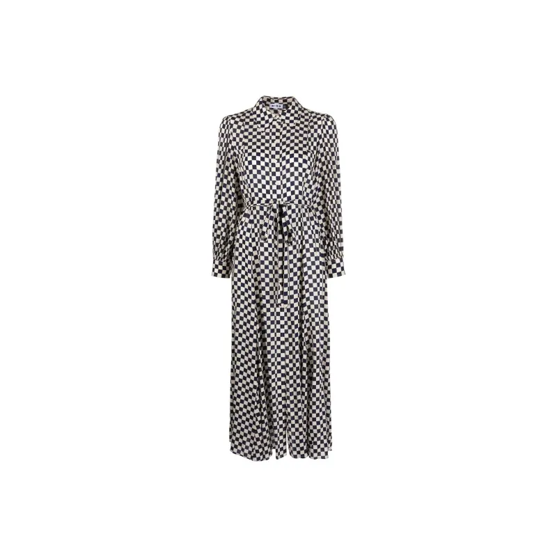 Rixo Long-Sleeved Dresses Women's Black/White-0