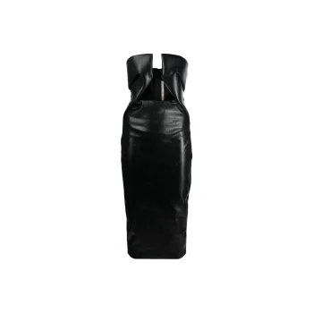 RICK OWENS Strapless Patent Midi Dress