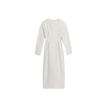 ZARA Long-Sleeved Dresses Women's Gray White
