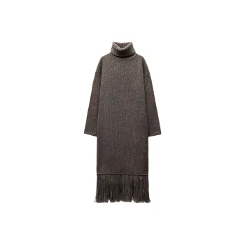 ZARA Long-Sleeved Dresses Women's Mall Gray