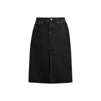 COACH SS24 Denim Long Skirts Women's Black