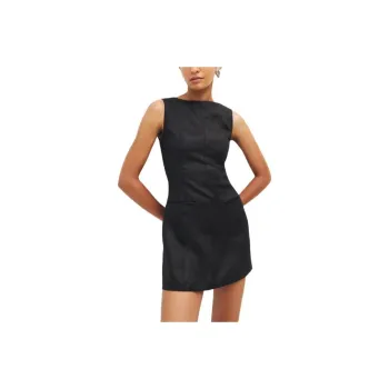 REFORMATION Petites Citron Linen Dress Sleeveless Dress Women's Black