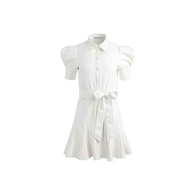 ALICE+OLIVIA Lurlene Faux-leather Shirtdress-0