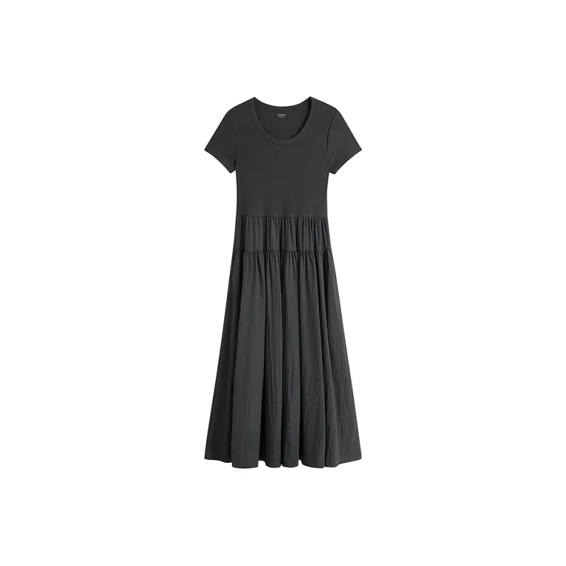 Inman Short Sleeved Dresses Women's Black Gray Color-0