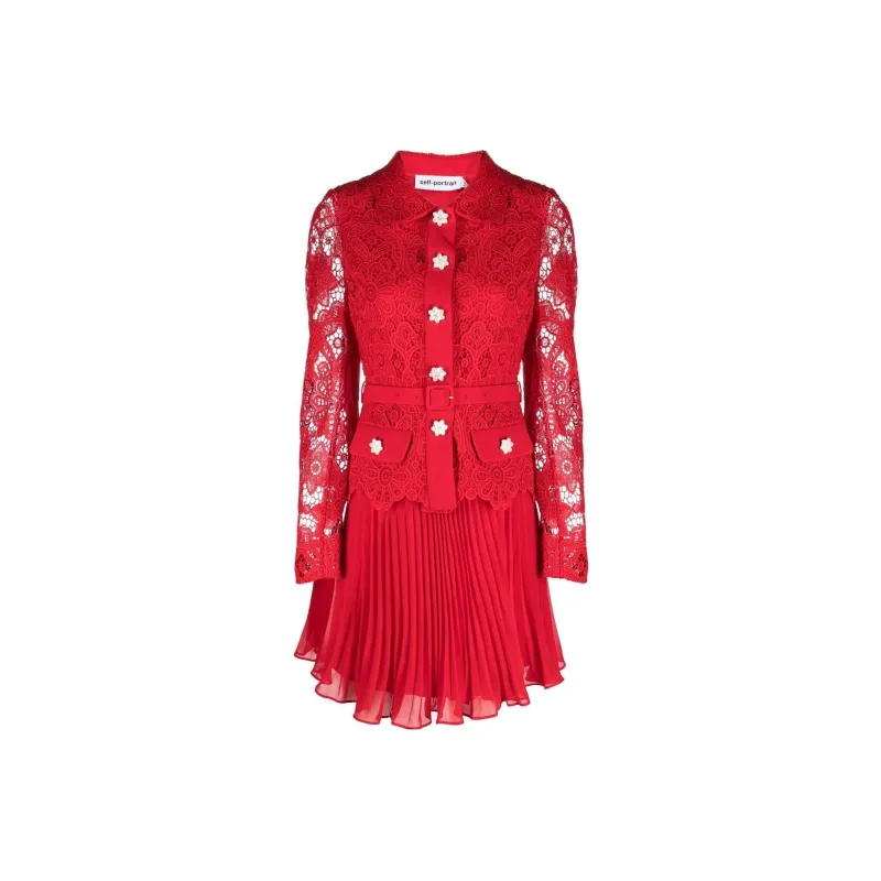 Self portrait Guipure Lace Minidress-0