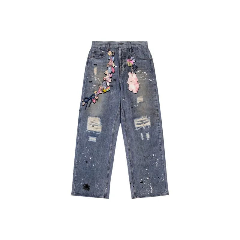 ISaluteU Jeans Unisex Blue-0