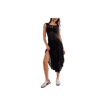 FREE PEOPLE Dial For Drama Sleeveless Slip Sleeveless Dress Women's Black