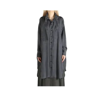 Yohji Yamamoto Long Sleeved Dresses Women's Blue Gray