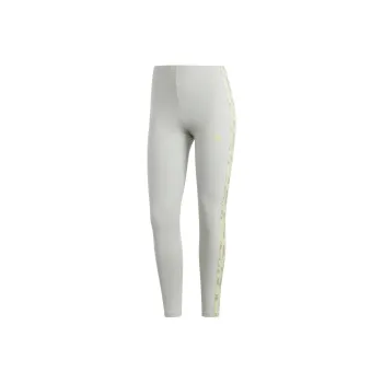 Adidas FLORAL GRAPHIC 3-STRIPES LEGGINGS Knitted Sports Pants Women's Magical Silver
