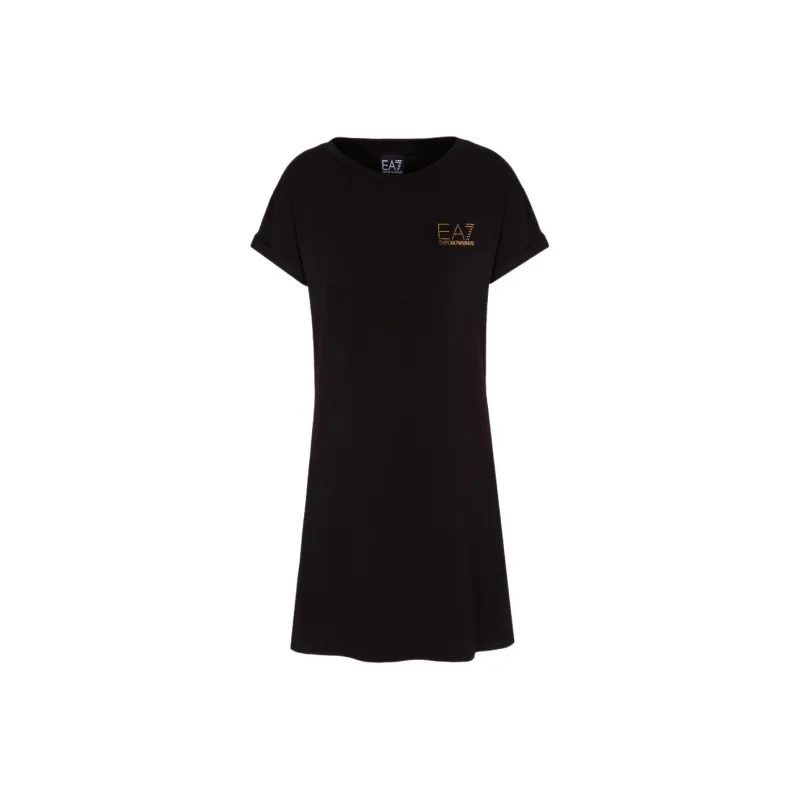 EMPORIO ARMANI EA7 Short Sleeved Dresses Women's Black-0