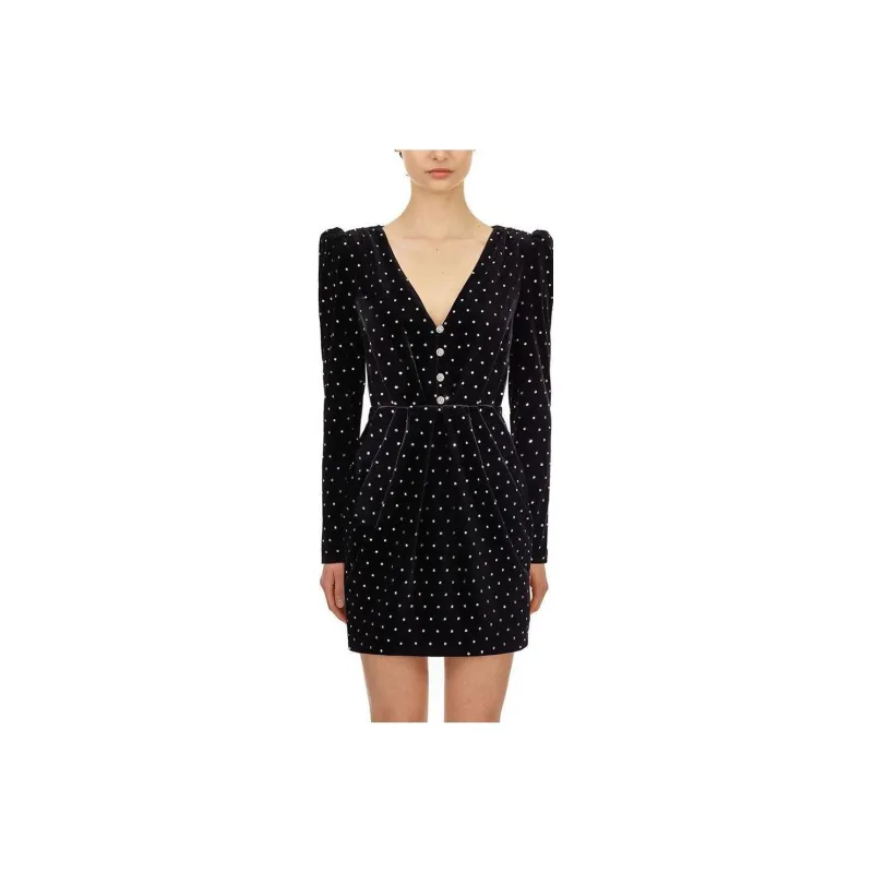 Self portrait Long Sleeved Dresses Women's Classic Black-0