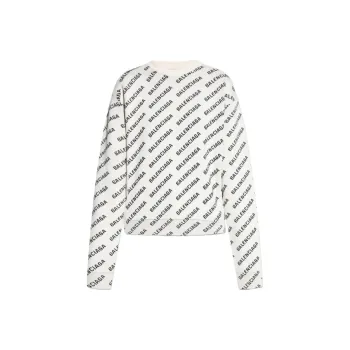 Balenciaga Long Sleeve Crewneck 'White/Black'