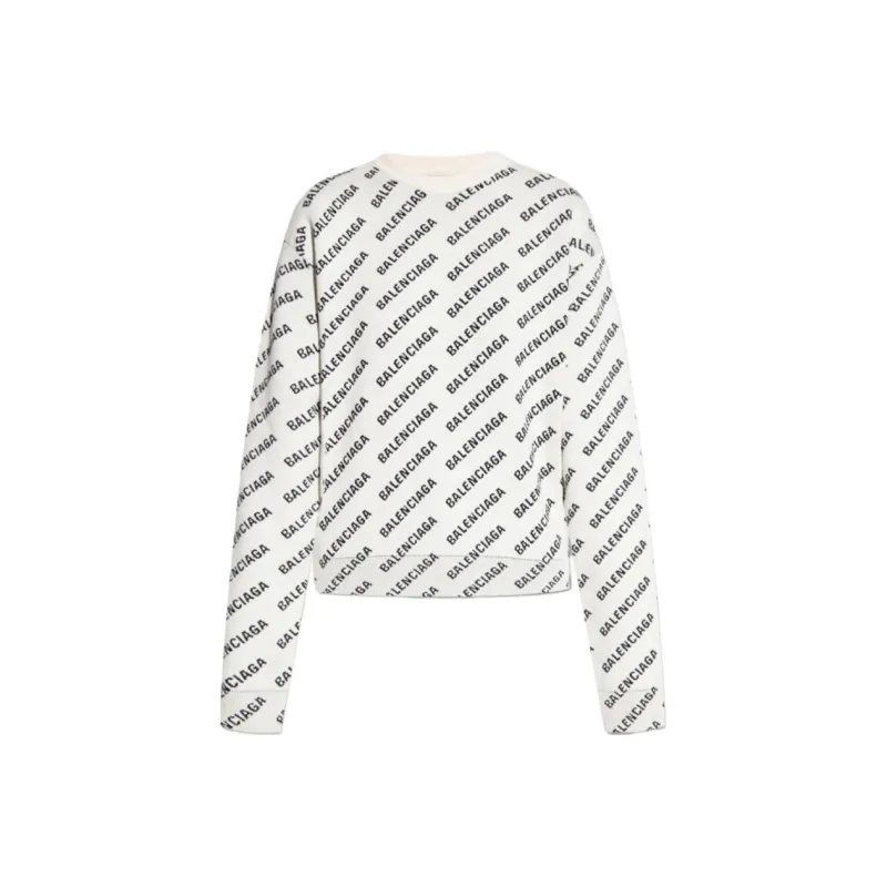 Balenciaga Long Sleeve Crewneck 'White/Black'-0