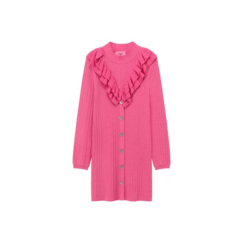 CHUU Long Sleeved Dresses Women's Fuchsia-0