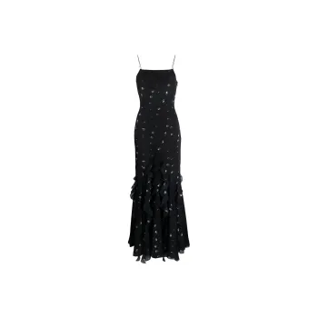 OFF-WHITE Moon-print Ruffled Maxi Dress