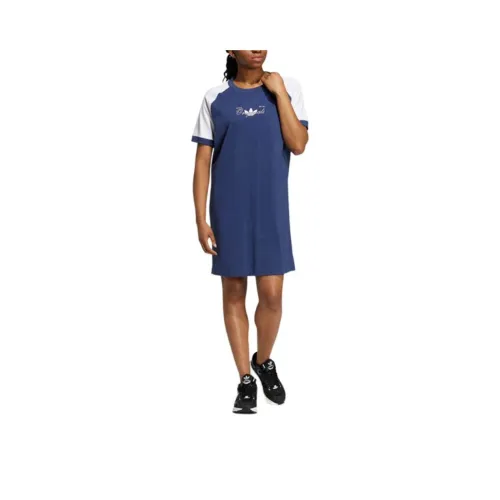 Adidas Originals Short Sleeved Dresses Women's Tech Indigo