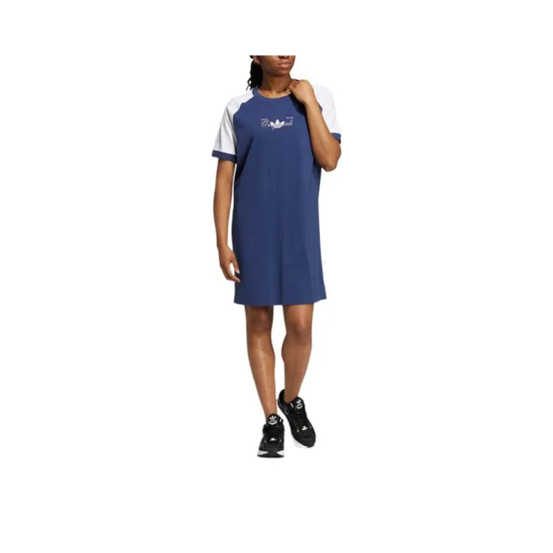 Adidas Originals Short Sleeved Dresses Women's Tech Indigo-0