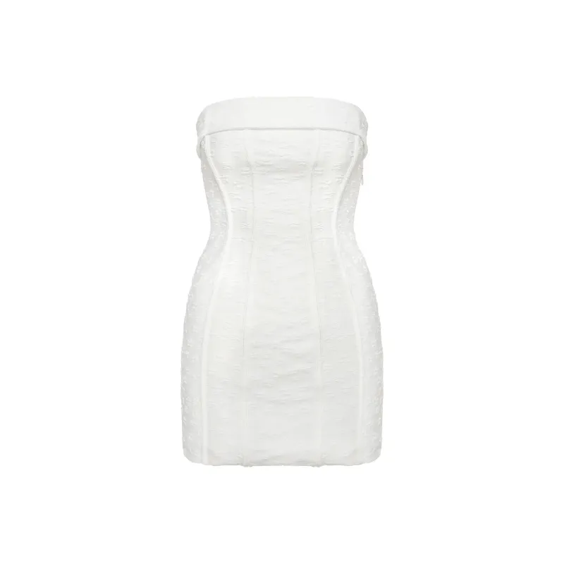 PRINCESS POLLY BERTRAND STRAPLESS MINI DRESS Sleeveless Dress Women's White/White-0