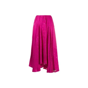 Balenciaga SS21 Casual Long Skirt Women's Rose Red