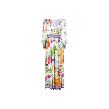 ALICE+OLIVIA Bellami V neck Long Dress