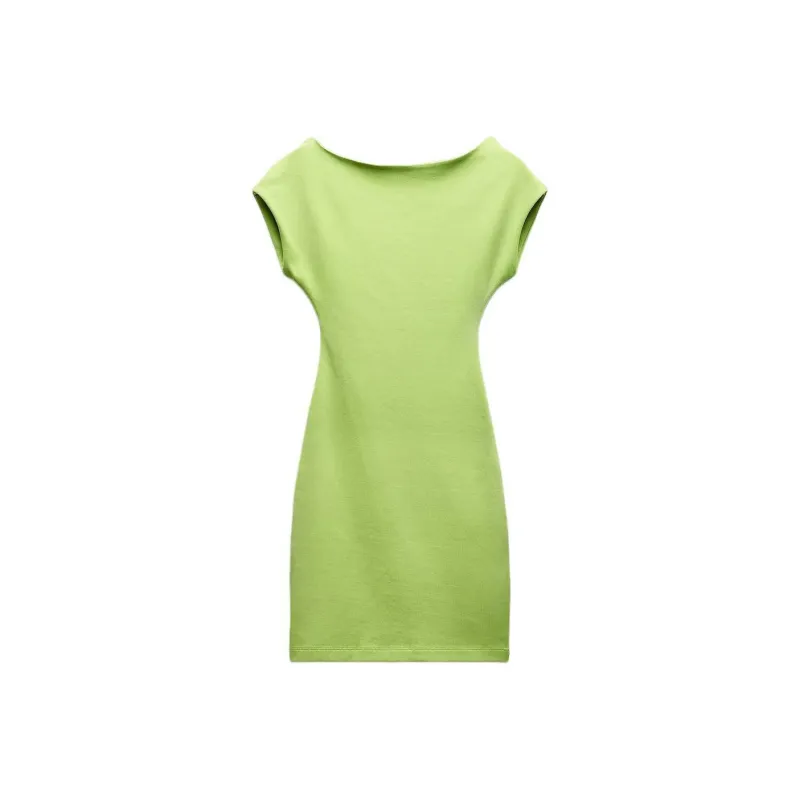 ZARA SS24 Short-Sleeved Dresses Women's Neon Green-0