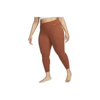 Nike Gentle-Support High-Waisted 7/8 Leggings Plus Size Knitted Sports Pants Women's Deep Reddish Brown
