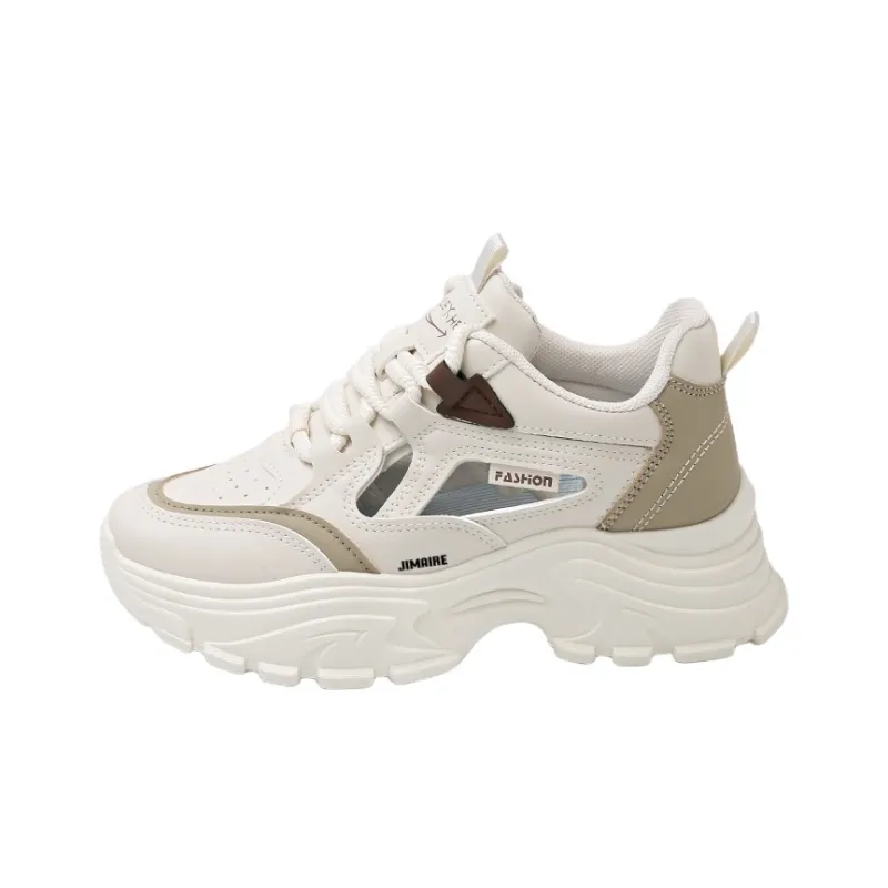 King Jinmai Breathable Height Increasing Abrasion Resistant Low Top Chunky Sneakers Women's-4