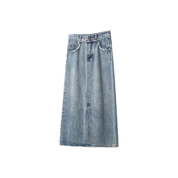Shavani Denim Long Skirts Women's Blue