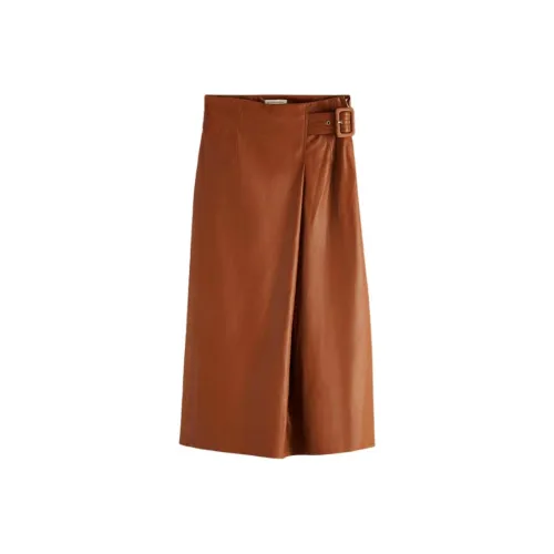 Scotch&Soda Leather Long Skirts Women's Copper