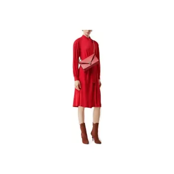 Burberry Long-Sleeved Dresses Women's Bright Red