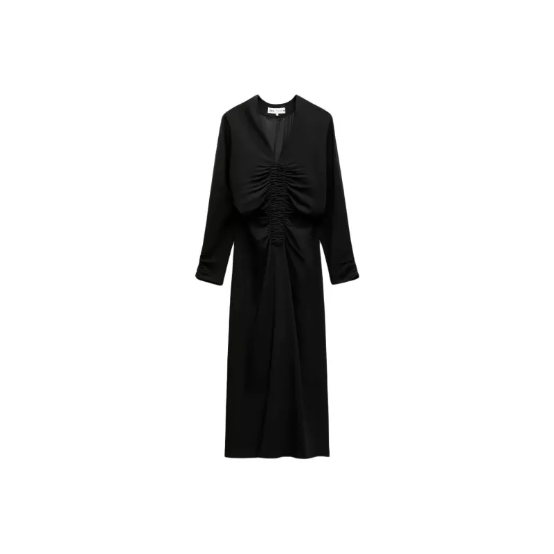 ZARA ZW Series Long Sleeved Dress Women's Black-0