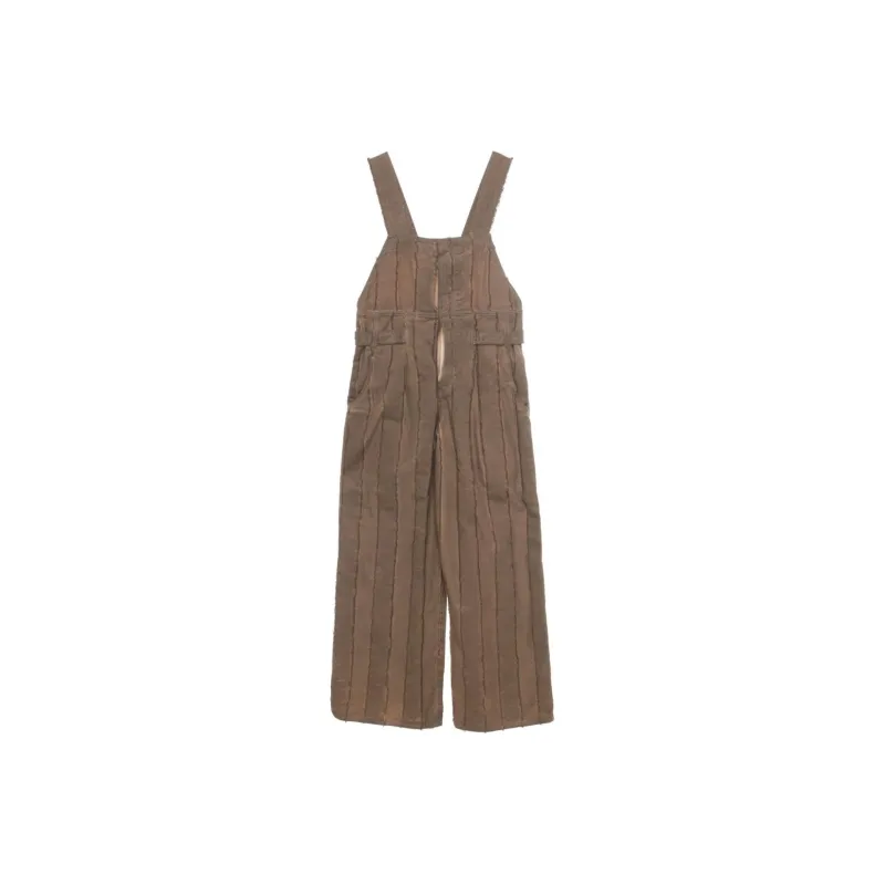 UMA WANG Panda Wide leg Denim Dungarees-0