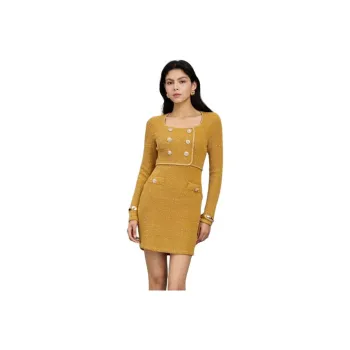 Bebe Long Sleeved Dresses Women's Ginger Yellow