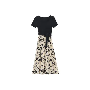 Ning Cai Yuer Short Sleeved Dress Women's Black