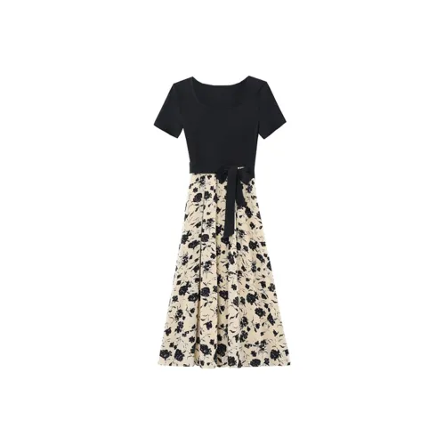 Ning Cai Yuer Short Sleeved Dress Women's Black